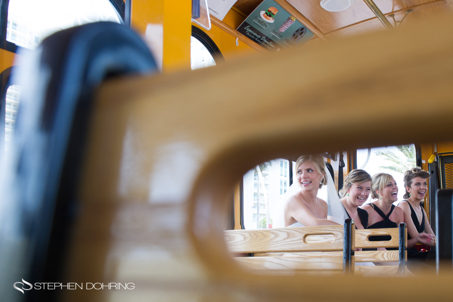 Bridal party in Tampa Trolley
