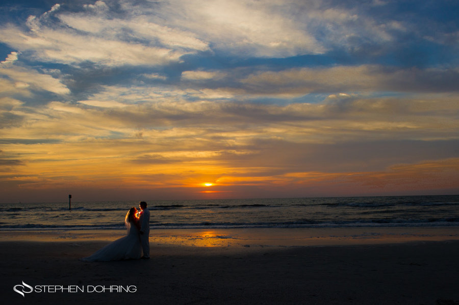 Clearwater beach sunset wedding
