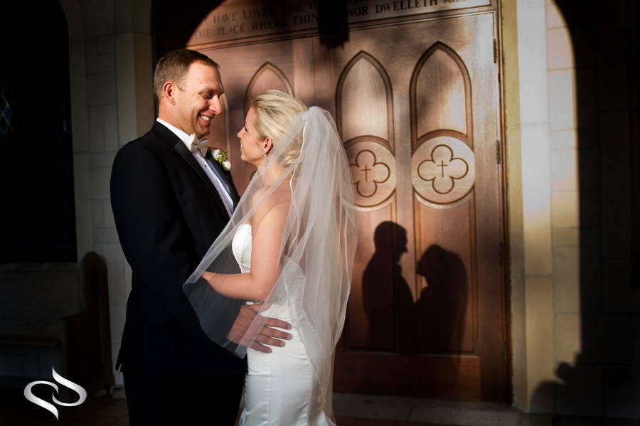 Bride and Groom at the Episcopal Chruch of the Ascension Wedding
