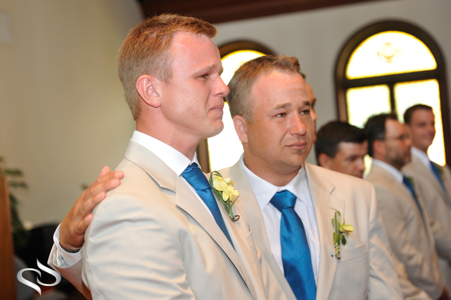 Groom Crying at St. Augustine Grace Church