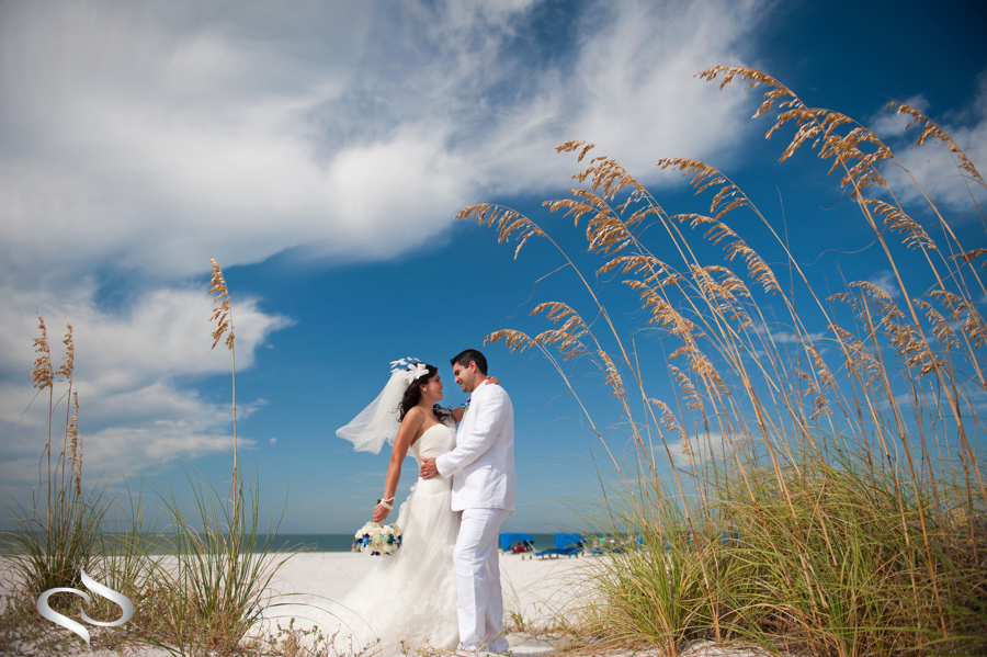 Bride and Groom on St. Petersburg Beach FL