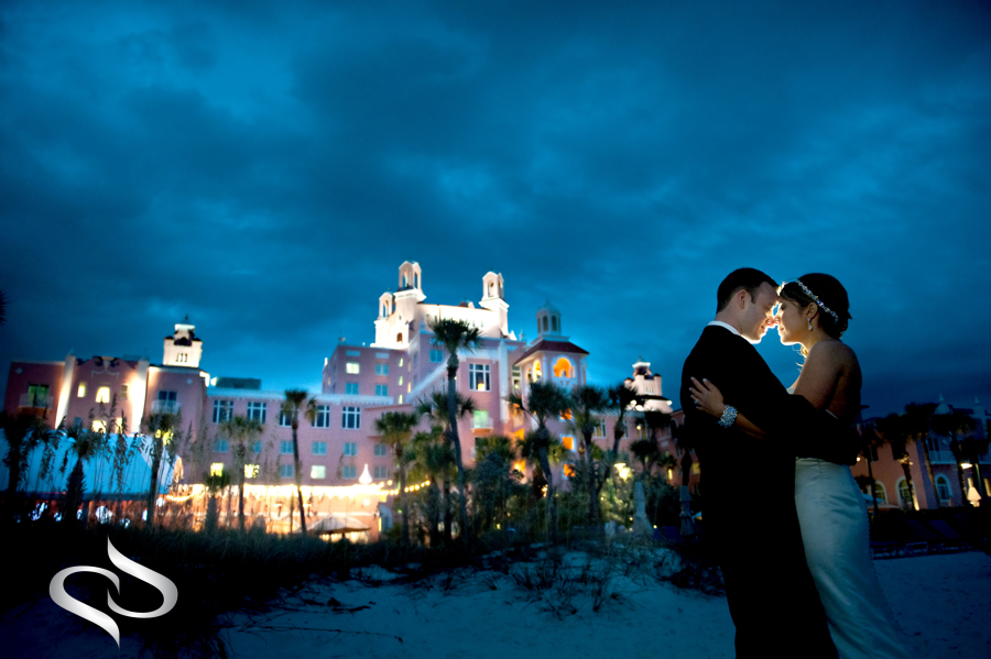 Bride and Groom at the Don Cesar Beach Resort