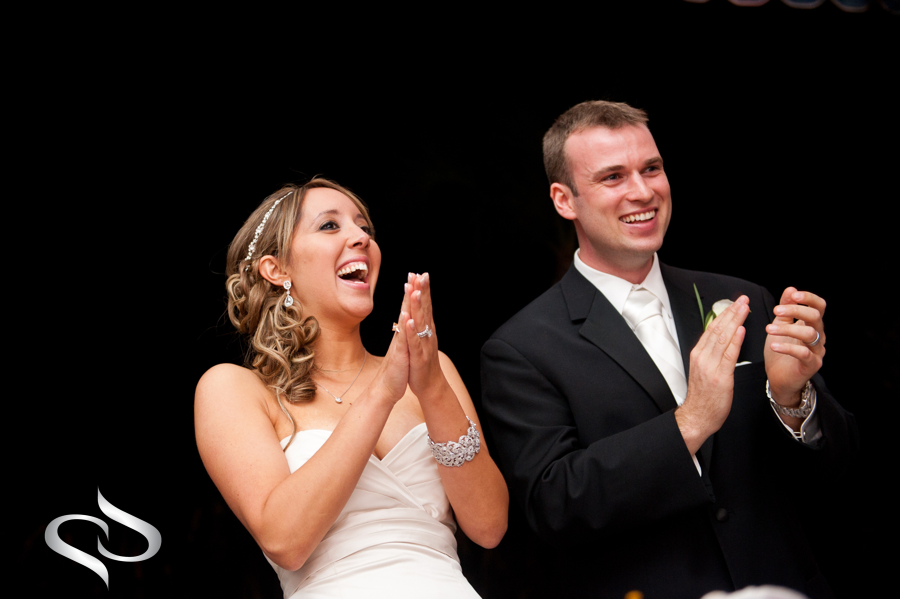 Bride and Groom clapping