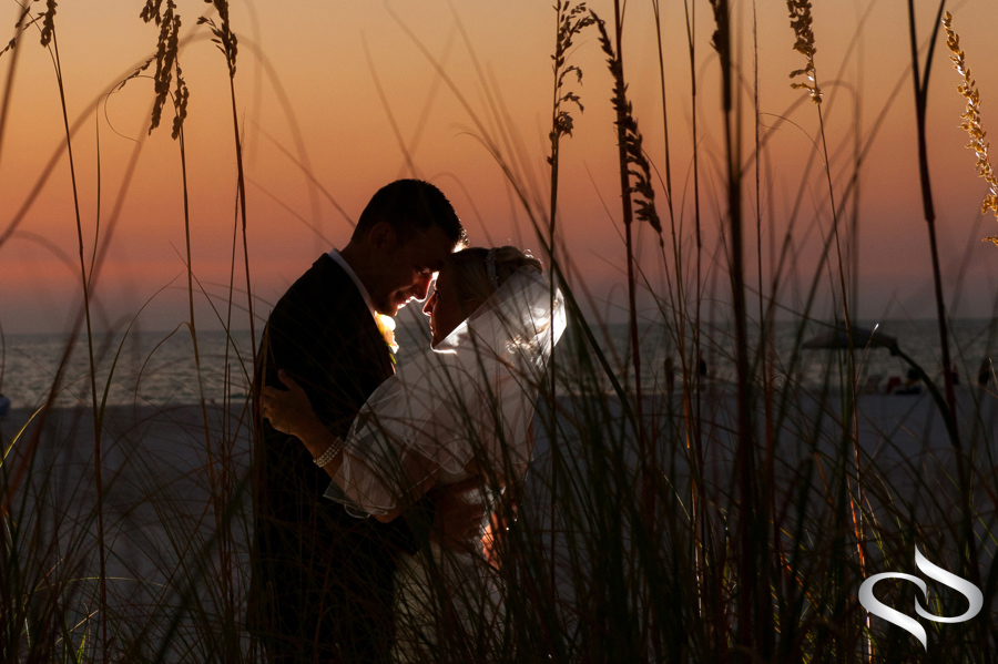 Bride and Groom on Clearwater Beach