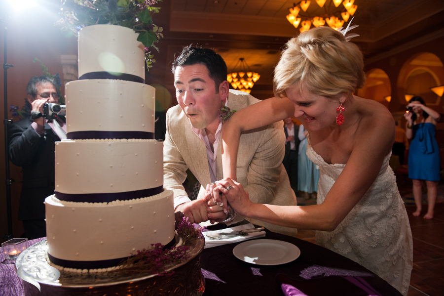 Bride and Groom cutting cake Vinoy Wedding