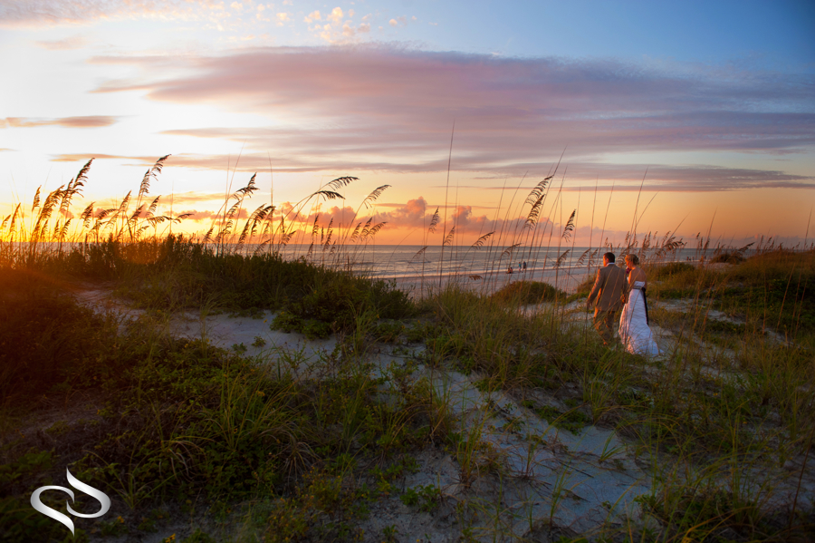 Bride and Groom on Indian Rocks Beach FL