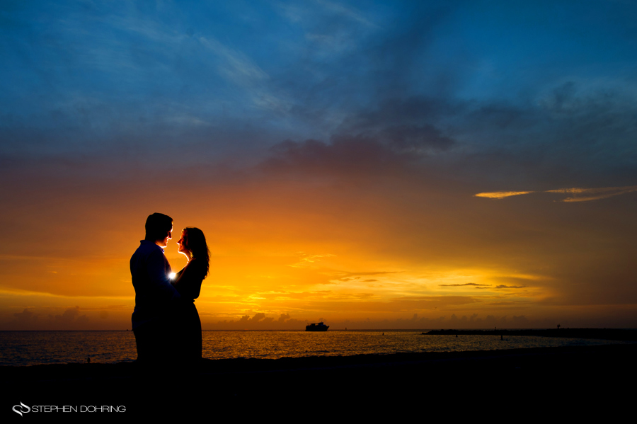 Stunning sunset engagement picture