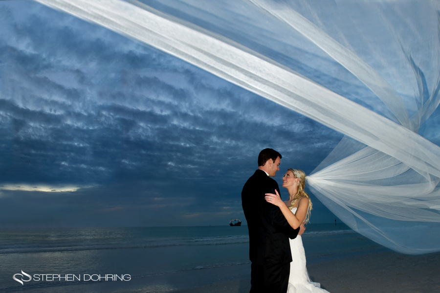 Bride and Groom on clearwater beach