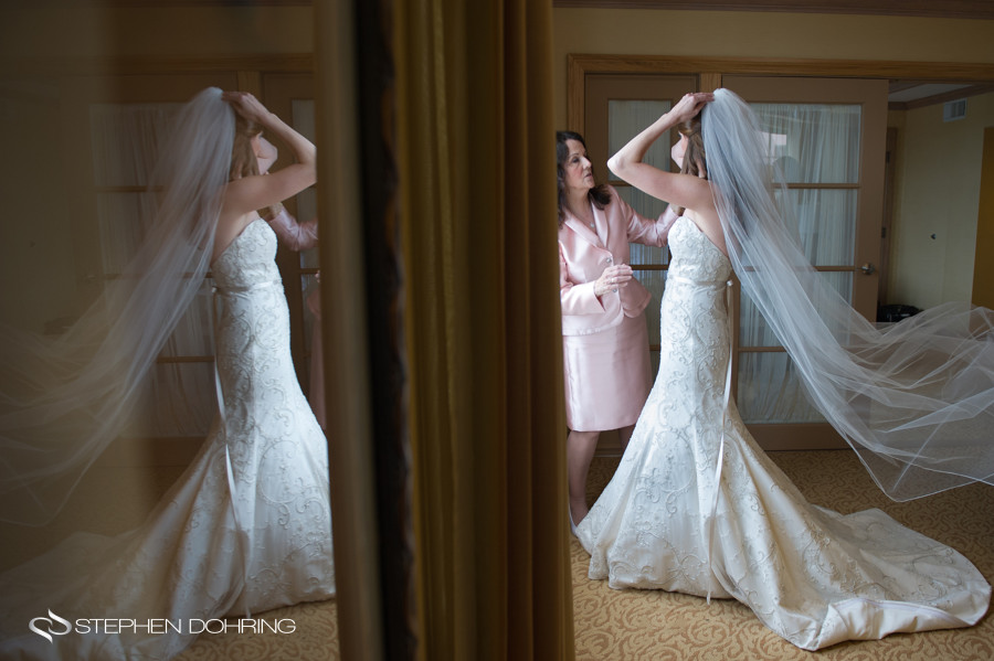 Bride in reflection Renaissance Vinoy Resort