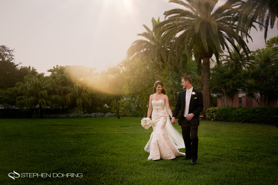 Bride and Groom at the Renaissance Vinoy Resort